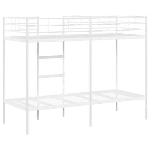 vidaXL Bunk Bed without Mattress White 75x190 cm Small Single Steel