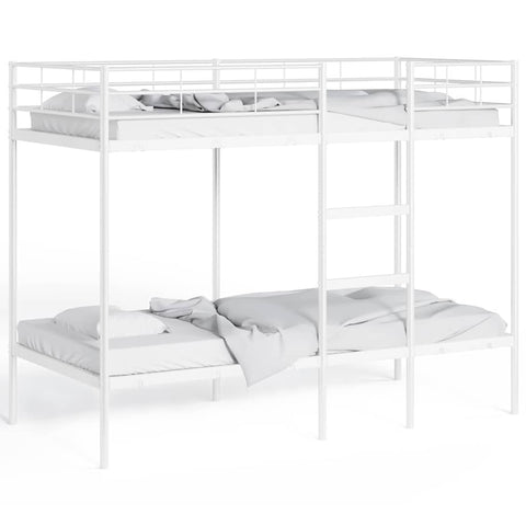 vidaXL Bunk Bed without Mattress White 90x190 cm Single Steel