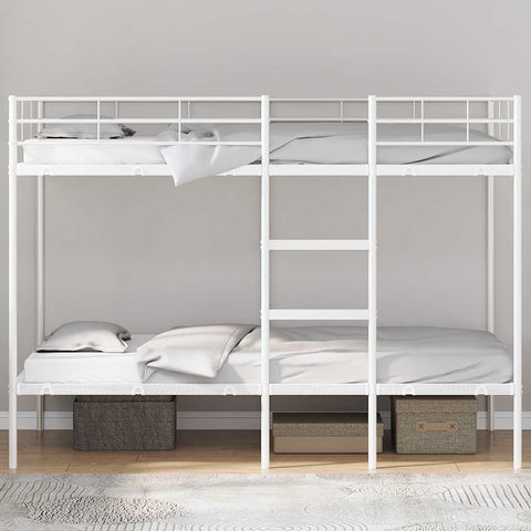 vidaXL Bunk Bed without Mattress White 100x200 cm Steel