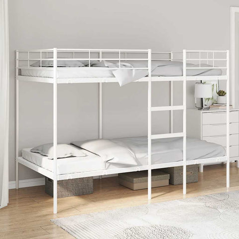 vidaXL Bunk Bed without Mattress White 100x200 cm Steel