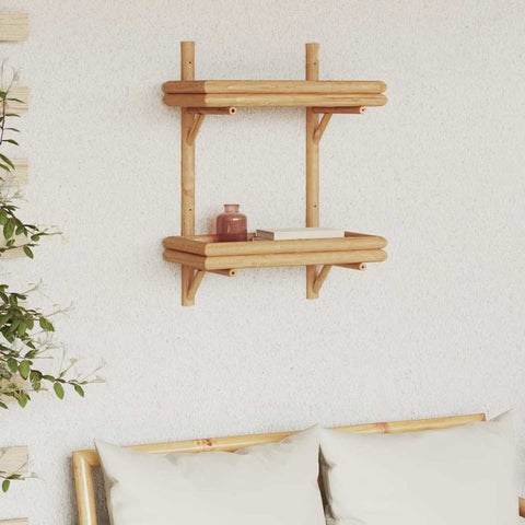 vidaXL Wall Shelf with Shelf Wall-mounted Brown 45 x 26 x 60 cm Bamboo