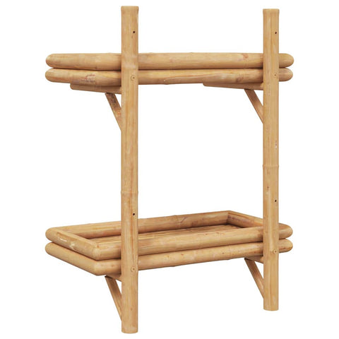 vidaXL Wall Shelf with Shelf Wall-mounted Brown 45 x 26 x 60 cm Bamboo