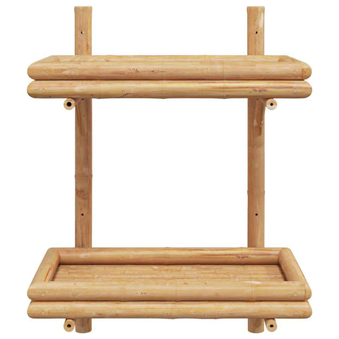 vidaXL Wall Shelf with Shelf Wall-mounted Brown 45 x 26 x 60 cm Bamboo