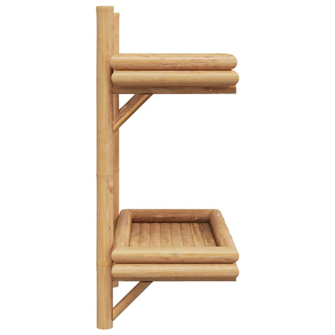 vidaXL Wall Shelf with Shelf Wall-mounted Brown 45 x 26 x 60 cm Bamboo