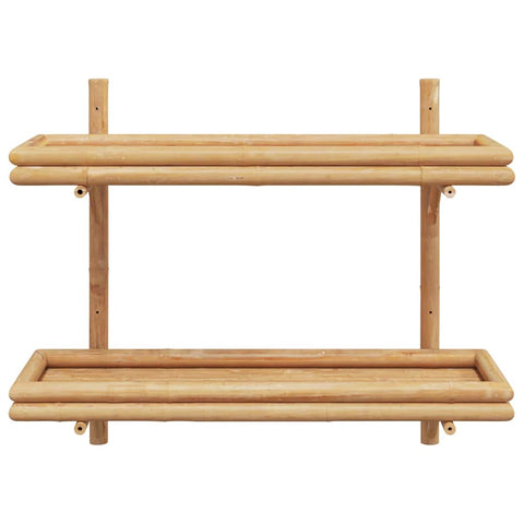 vidaXL Wall Shelf with Shelf Wall-mounted Brown 75 x 26 x 60 cm Bamboo