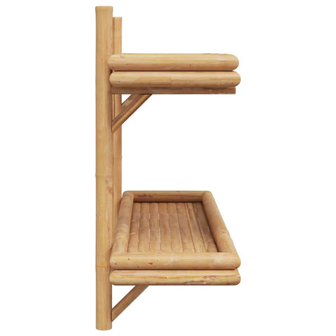 vidaXL Wall Shelf with Shelf Wall-mounted Brown 75 x 26 x 60 cm Bamboo