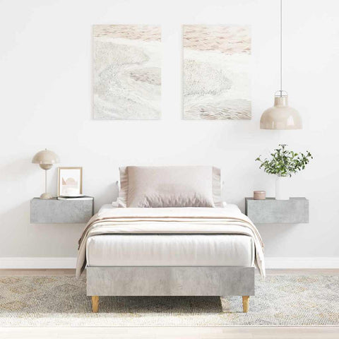 vidaXLBed FrameConcrete grey 90 x 200 cm Engineered wood