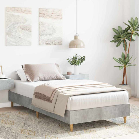 vidaXLBed FrameConcrete grey 90 x 200 cm Engineered wood