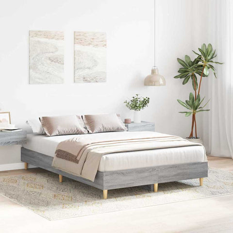 vidaXLBed FrameGrey sonoma 120 x 190 cm Engineered wood