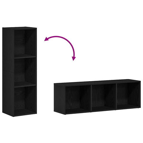 vidaXL Bookcase Black Oak 36x30x114 cm Engineered Wood