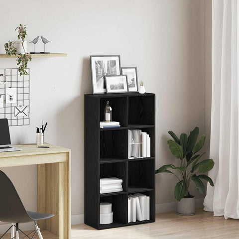 vidaXL Bookcase Black Oak 66x30x130 cm Engineered Wood