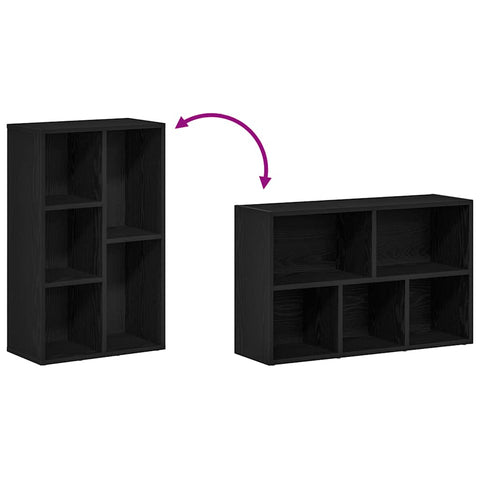 vidaXL Bookcase Black Oak 50x25x80 cm Engineered Wood