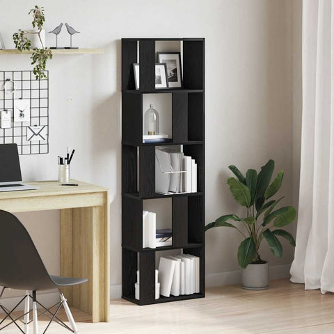 vidaXL Book Cabinet/Room Divider Black Oak 45x24x159 cm Engineered Wood