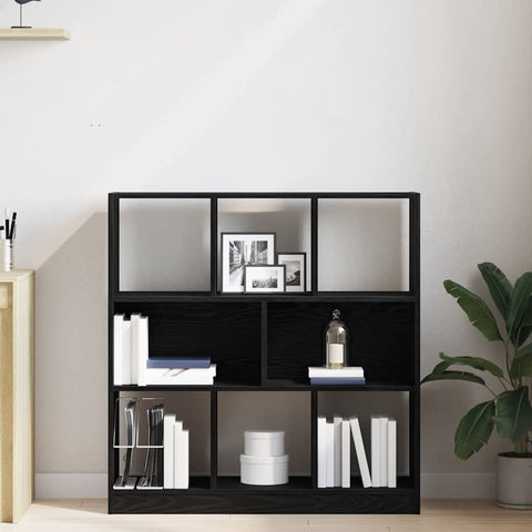 vidaXL Book Cabinet Black Oak 97.5x29.5x100 cm Engineered Wood