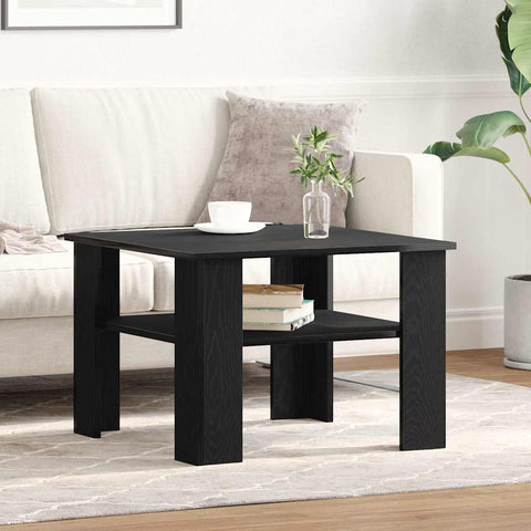vidaXL Coffee Table Black oak 60 x 60 x 42 cm Engineered wood