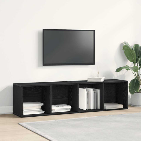 vidaXL Bookshelf Black Oak 36x30x143 cm Engineered Wood
