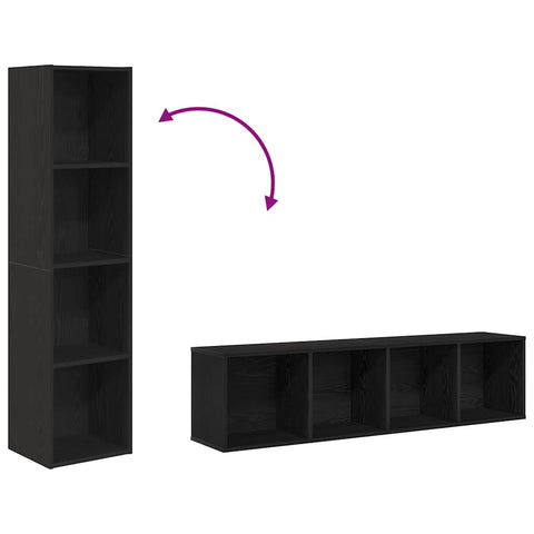 vidaXL Bookshelf Black Oak 36x30x143 cm Engineered Wood