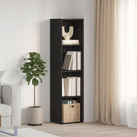 vidaXL Bookshelf Black Oak 36x30x143 cm Engineered Wood