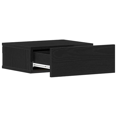 vidaXL Floating Nightstand Black Oak 40x32x15 cm Engineered Wood