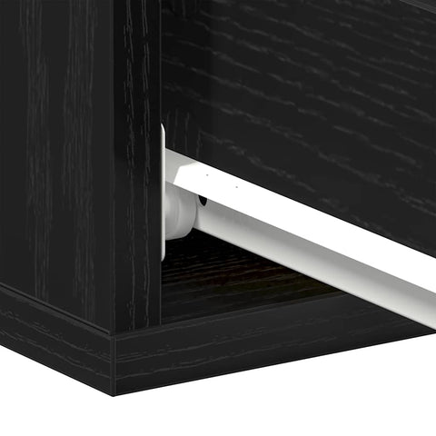 vidaXL Floating Nightstands 2 pcs Black Oak 40x32x15 cm Engineered Wood