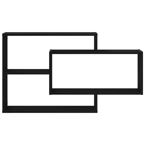 vidaXL Wall Shelf Black Oak 104x20x58.5 cm Engineered Wood
