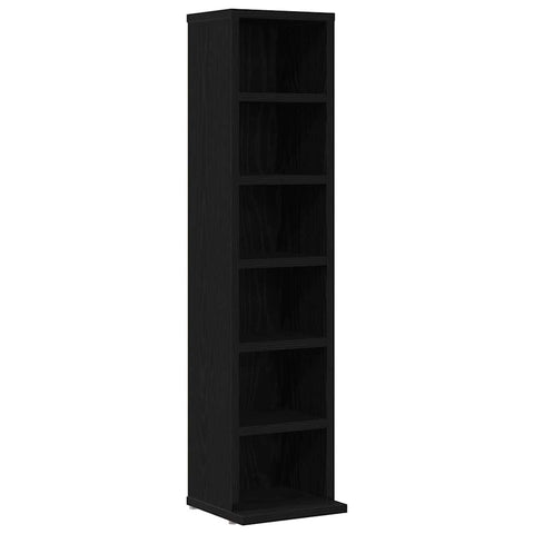 vidaXL CD Cabinet Black Oak 21x20x88 cm Engineered Wood