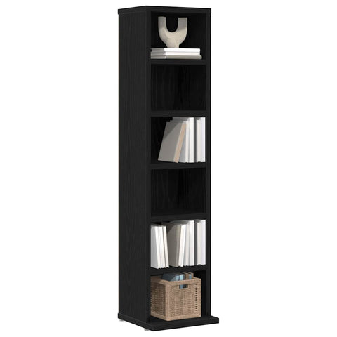 vidaXL CD Cabinet Black Oak 21x20x88 cm Engineered Wood