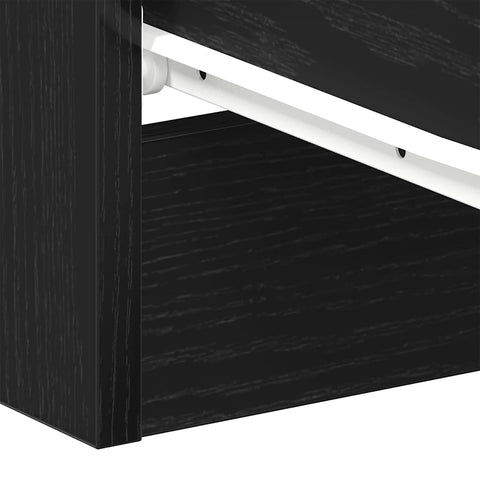 vidaXL Bedside Cabinet Black Oak 38x35x55 cm Engineered Wood