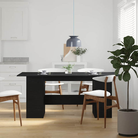 vidaXL Dining Table Black Oak 180x90x76 cm Engineered Wood