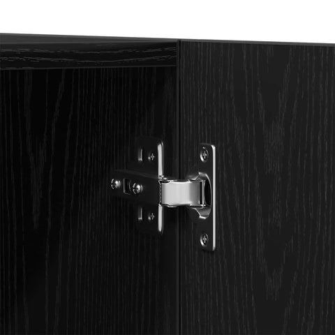 vidaXL Wardrobe with Storage Black 90 x 52 x 200 cm Engineered wood