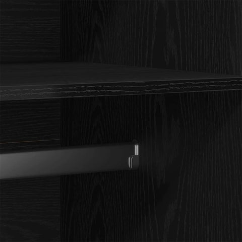vidaXL Wardrobe with Storage Black 90 x 52 x 200 cm Engineered wood