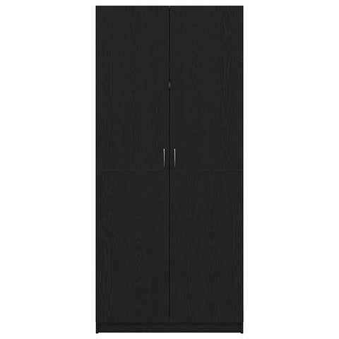 vidaXL Wardrobe with Storage Black 90 x 52 x 200 cm Engineered wood