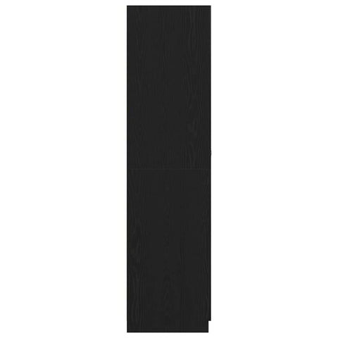 vidaXL Wardrobe with Storage Black 90 x 52 x 200 cm Engineered wood