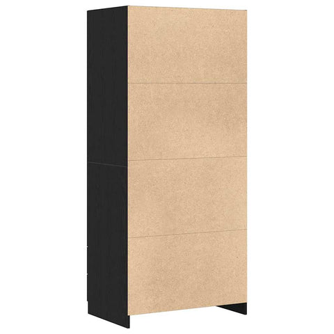 vidaXL Wardrobe with Drawer Black oak 80 x 52 x 180 cm Engineered wood