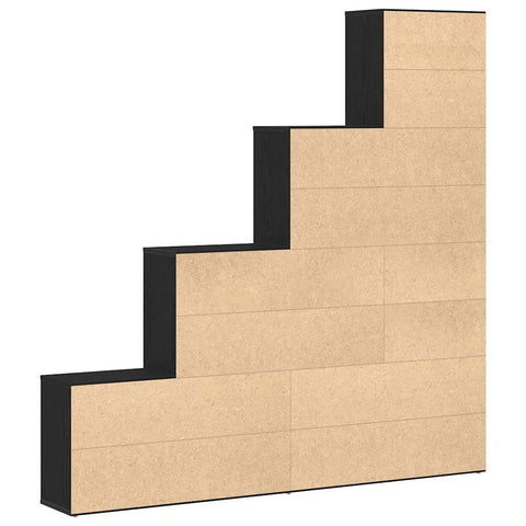 vidaXL Book Cabinet Black Oak 155 x 24 x 160 cm Engineered Wood