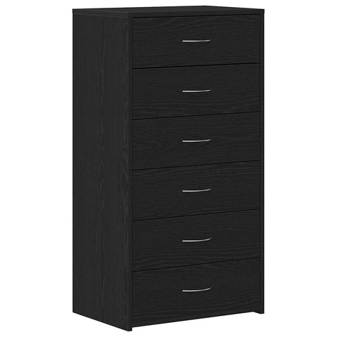 vidaXL Sideboard with 6 Drawers Black Oak 50x34x96 cm Engineered Wood
