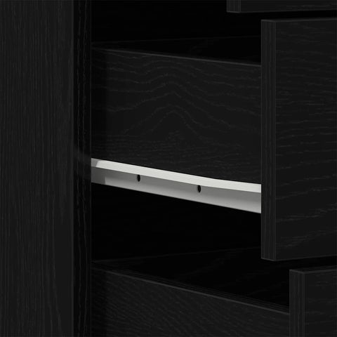 vidaXL Sideboard with 6 Drawers Black Oak 50x34x96 cm Engineered Wood