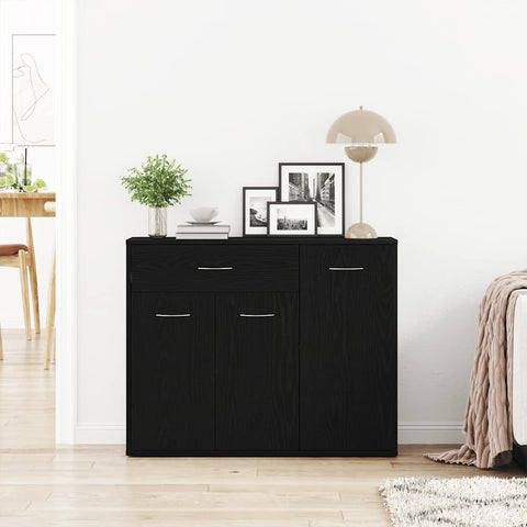 vidaXL Sideboard Black Oak 88x30x70 cm Engineered Wood