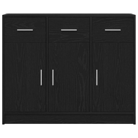 vidaXL Sideboard Black Oak 91x28x75 cm Engineered Wood