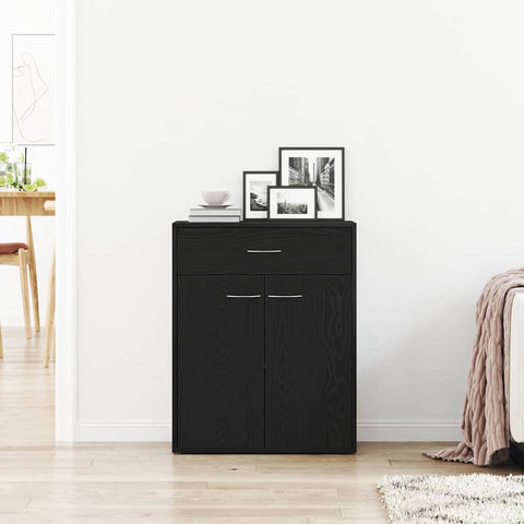 vidaXL Sideboard with Drawer Black 60 x 30 x 75 cm Engineered wood