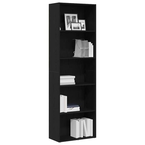 vidaXL Bookcase Black Oak 60x30x189 cm Engineered Wood