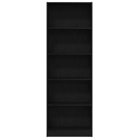 vidaXL Bookcase Black oak 60 x 24 x 176 cm Engineered wood
