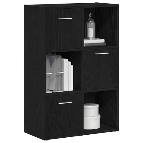 vidaXL Book Cabinet/Room Divider Black Oak 60.5x30x90cm Engineered Wood