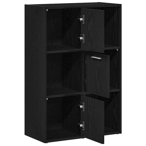 vidaXL Book Cabinet/Room Divider Black Oak 60.5x30x90cm Engineered Wood