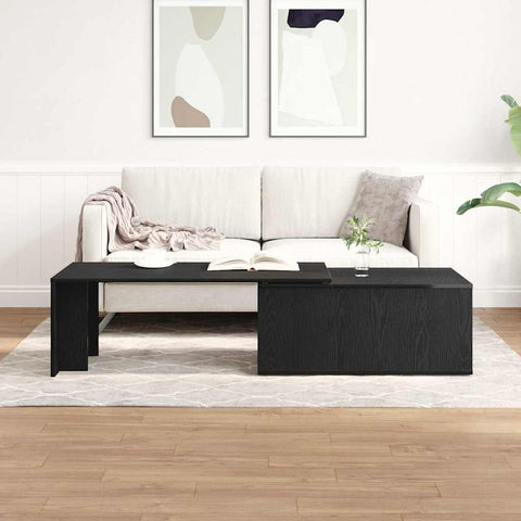 vidaXL Coffee Table Black oak 150 x 50 x 35 cm Engineered wood