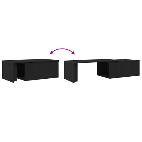 vidaXL Coffee Table Black oak 150 x 50 x 35 cm Engineered wood