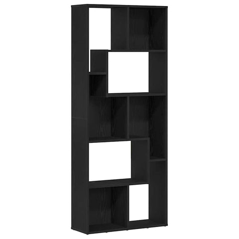 vidaXL Bookcase Black Oak 67x24x161 cm Engineered Wood
