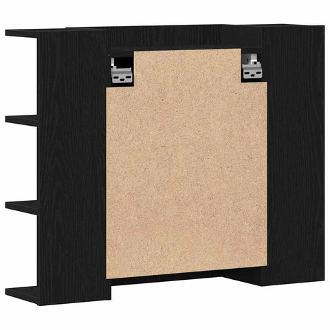 vidaXL Mirror Cabinet Black Oak 80 x 20.5 x 64 cm Engineered Wood