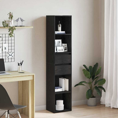 vidaXL Book Cabinet Black oak 36 x 30 x 171 cm Engineered Wood
