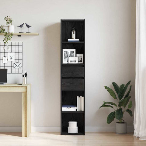 vidaXL Book Cabinet Black oak 36 x 30 x 171 cm Engineered Wood